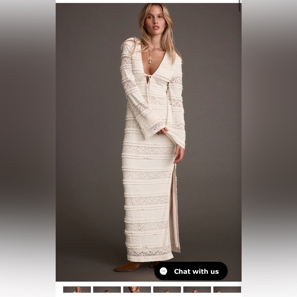 Shop 12th Tribe Cream Lace Maxi Dress
